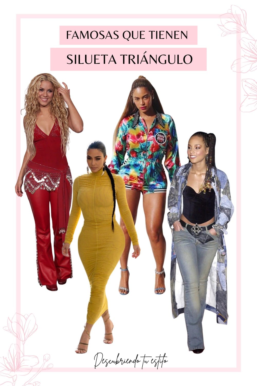 Famosas con cuerpo de pera o silueta triangulo Shakira Kim Kardashian Beyonc&eacute; 