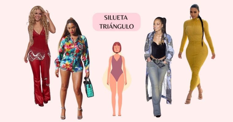 Silueta triángulo tipos de cuerpo mujer