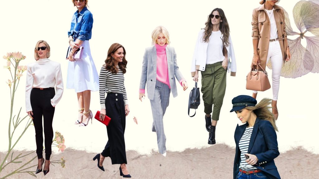 Un collage de mujeres que combina colores de ropa en diferentes outfits.