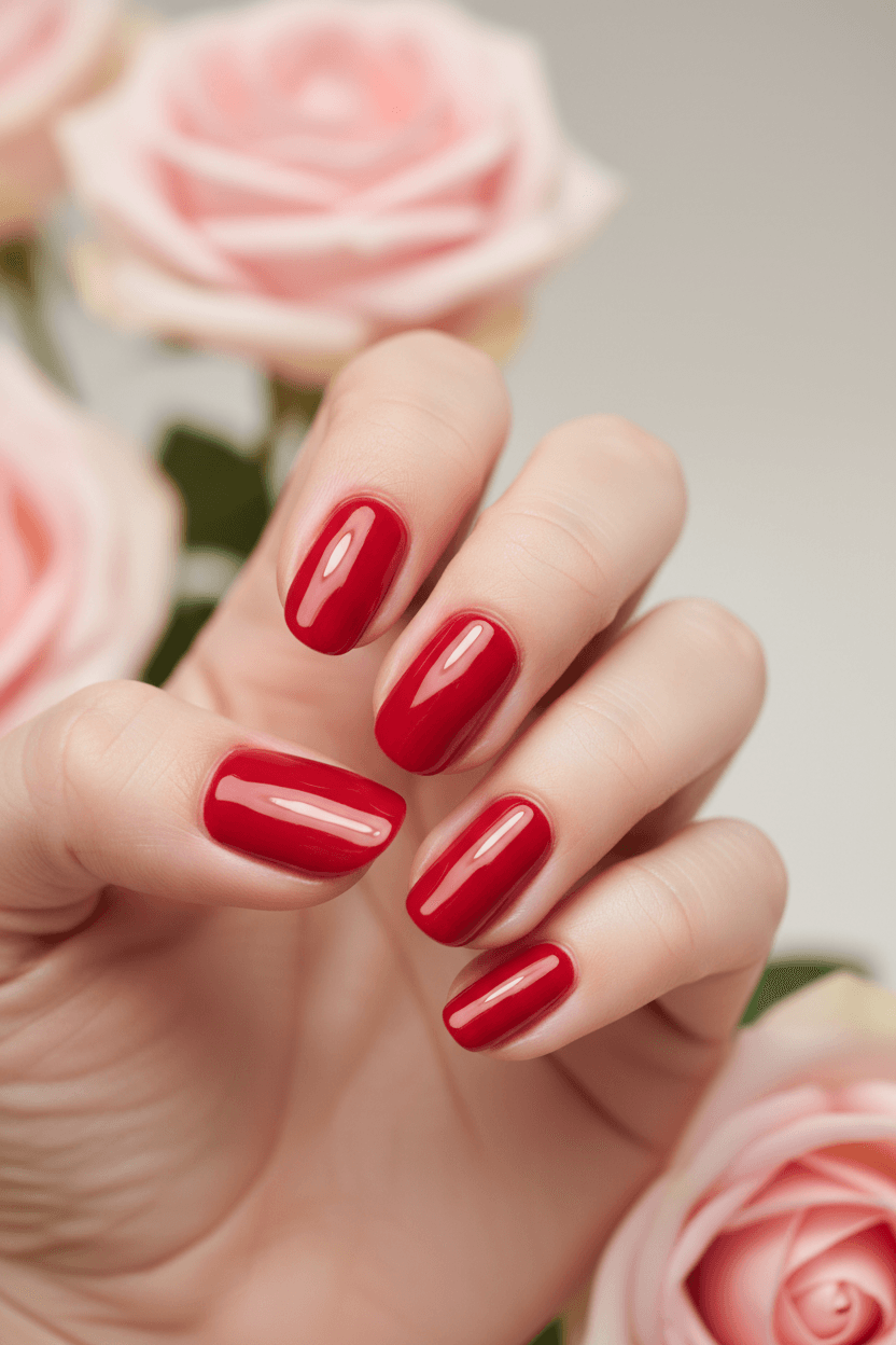 U&ntilde;as lisas en color rojo seductor para San Valent&iacute;n