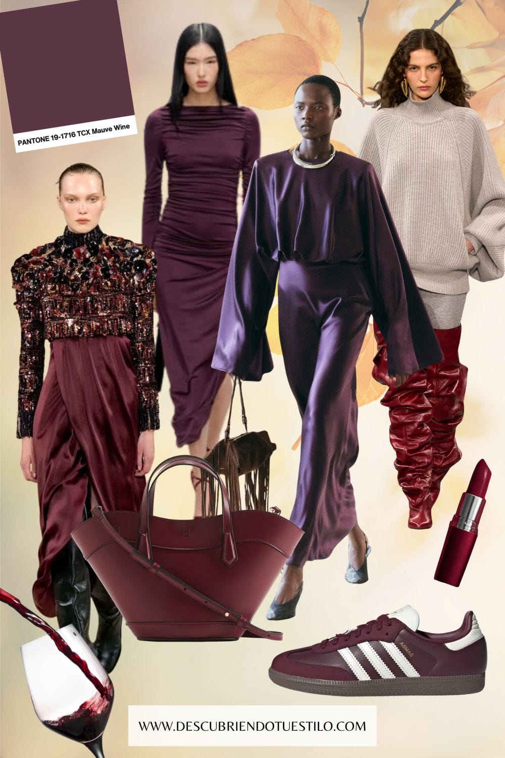 Colores de tendencia otoño invierno 2025 2026 mauve wine burdeos