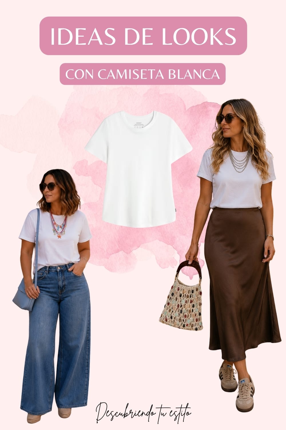 Outfits ideas con camiseta blanca prendas b&aacute;sicas