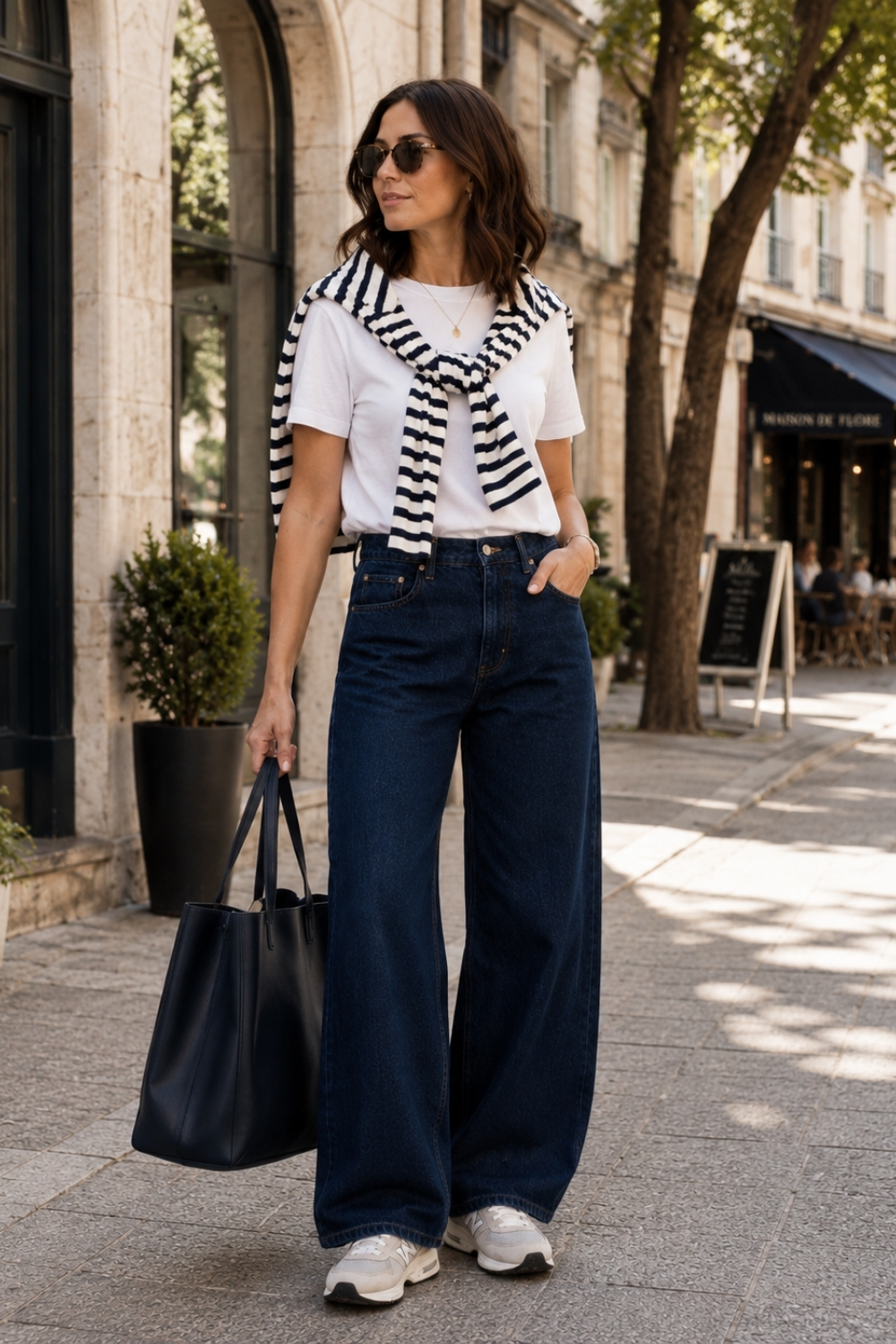 Ideas de outfit con jersey por los hombros