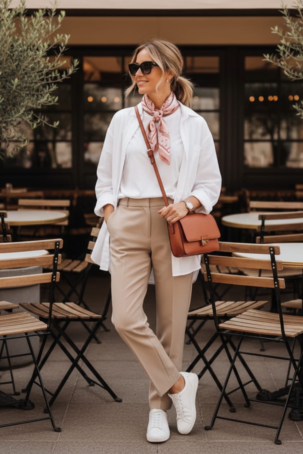 Looks con camiseta blanca con b&aacute;sicos para un outfit casual relajado y con estilo ideas de combinar camiseta blanca